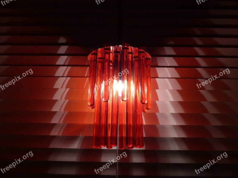 Window Lamp Glass Rods Blinds Window Evening