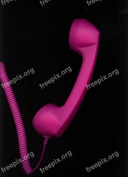 Phone Telephone Handset Pink Connection Contact