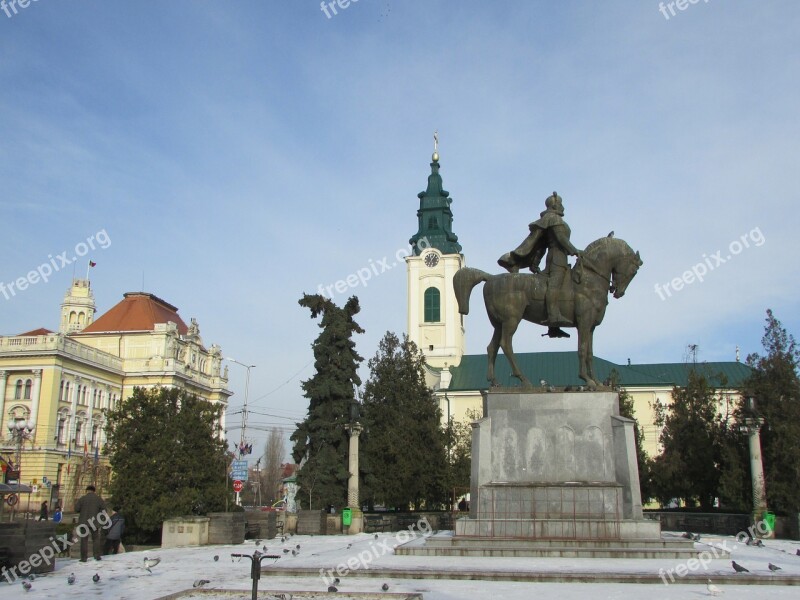 Oradea Romania Statue Church Saint Ladislas