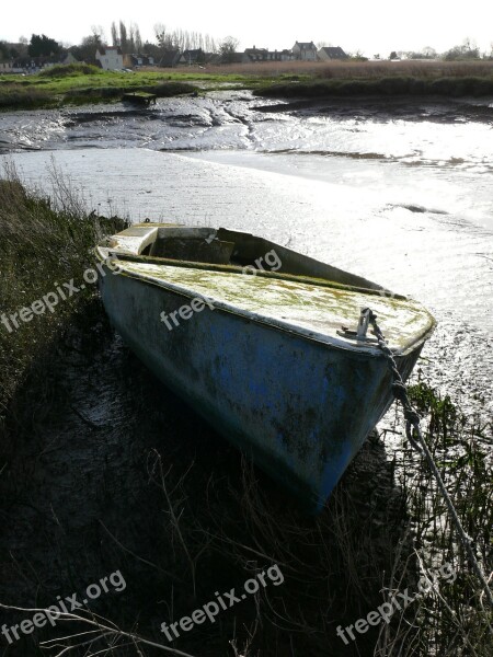 Boat Marsh Sea Estuary Nature