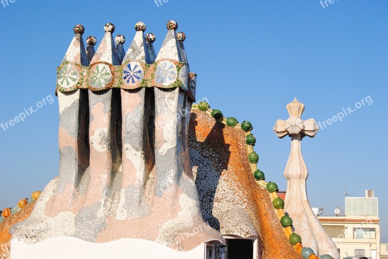 Architecture Casa Batlo Parc Gaudi Roof House