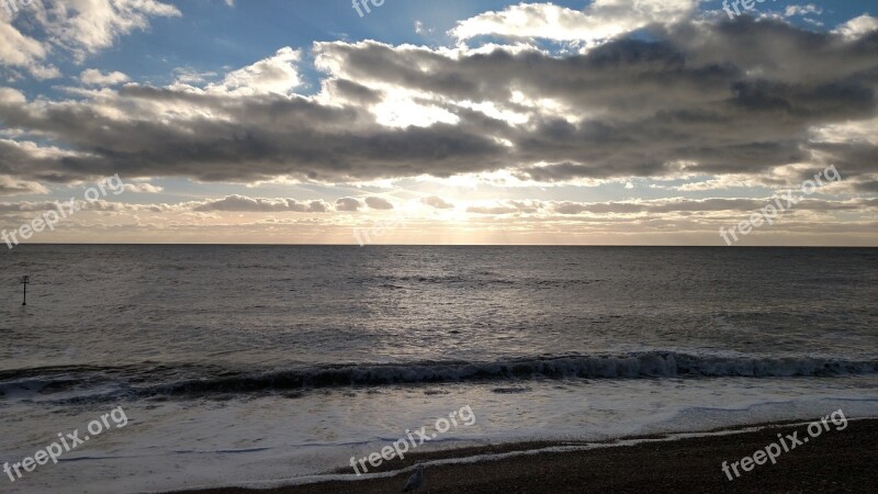 Brighton English Coast Sunset Channel Beach