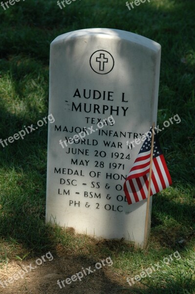 Tombstone Audie Murphy Gravestone Cemetery Memory