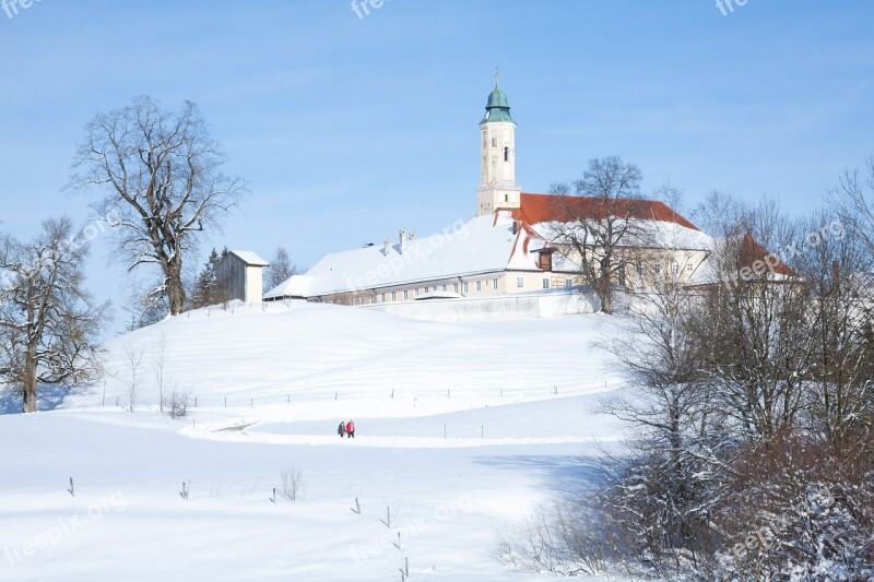 Monastery Church Baroque Trees Sky