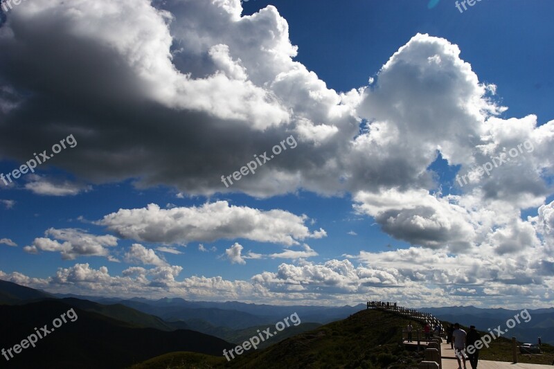 The Scenery Western Sichuan Blue Sky White Cloud Free Photos