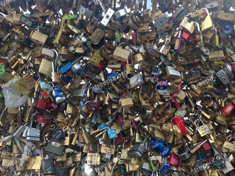 Padlocks Bridge Paris France Free Photos