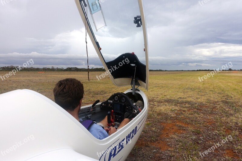 Glider Cockpit Flying Aircraft Contemplation