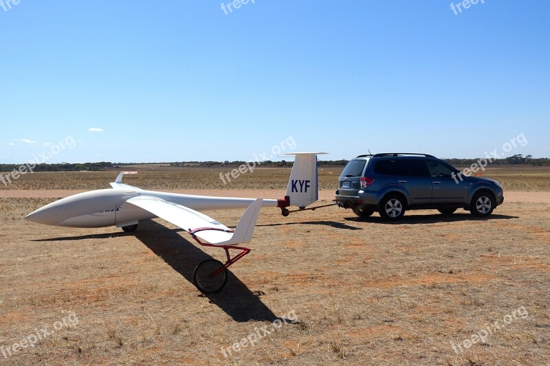 Glider Tarmac Grounded Airfield Flight