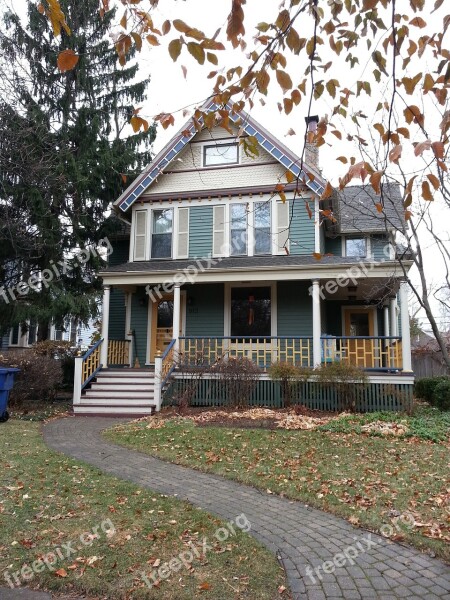 House Blue Home Architecture Building