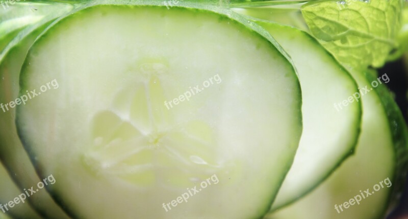 Cucumber Slices Mint Leaves Peppermint Erfrischungsgetränk Free Photos