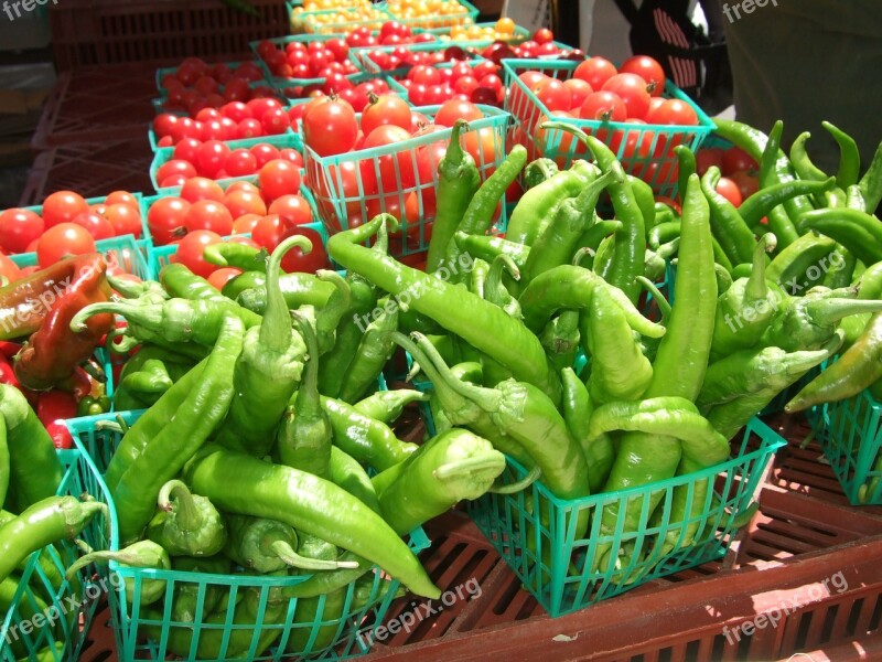 Veggies Pepper Tomatoes Healthy Organic