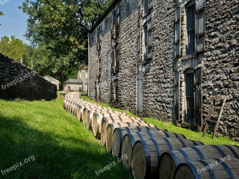 Distillery Barrels Wooden Kegs Bourbon Whiskey Aging