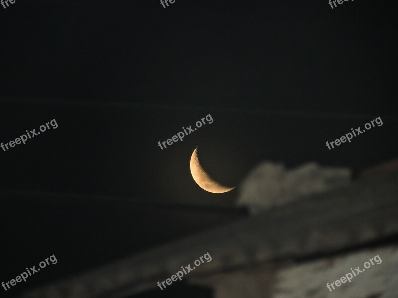 Moon Waning Sky Night Free Photos