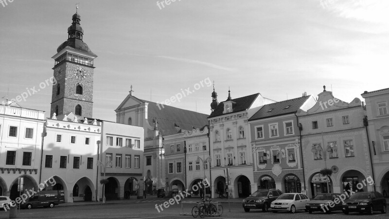 Square Czech Budejovice Black Tower Historical City ​​center