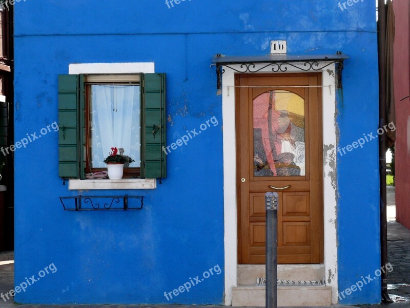 Colorful Houses Old Houses Street Blue Windows