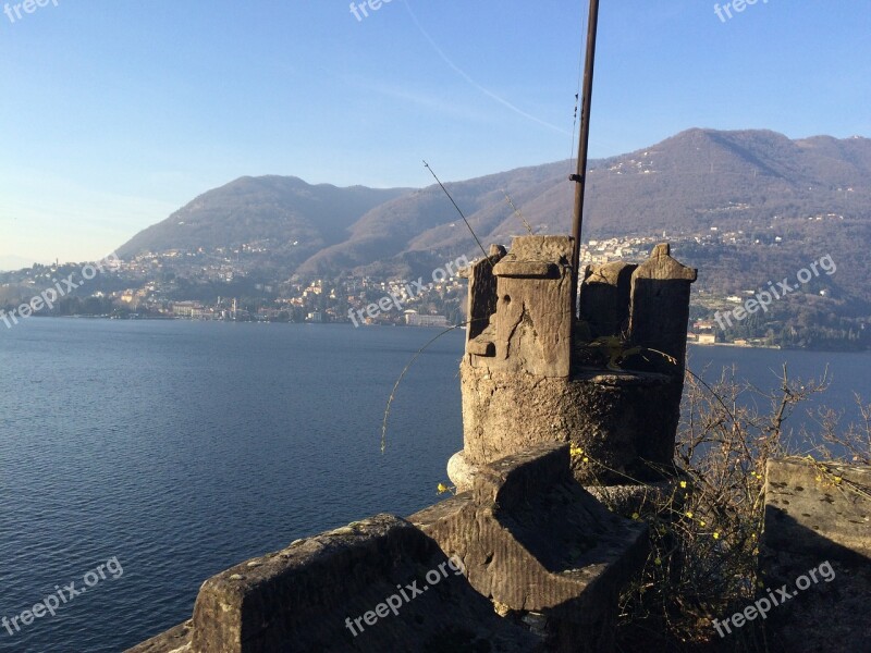 Lake Winter Nature Landscape Lake Como