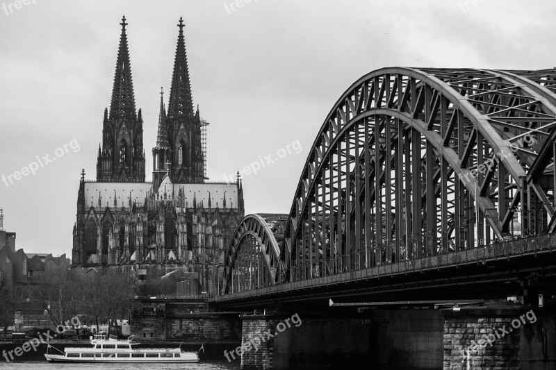 Cologne Cathedral Bridge Church Cathedral Hohenzollern Bridge