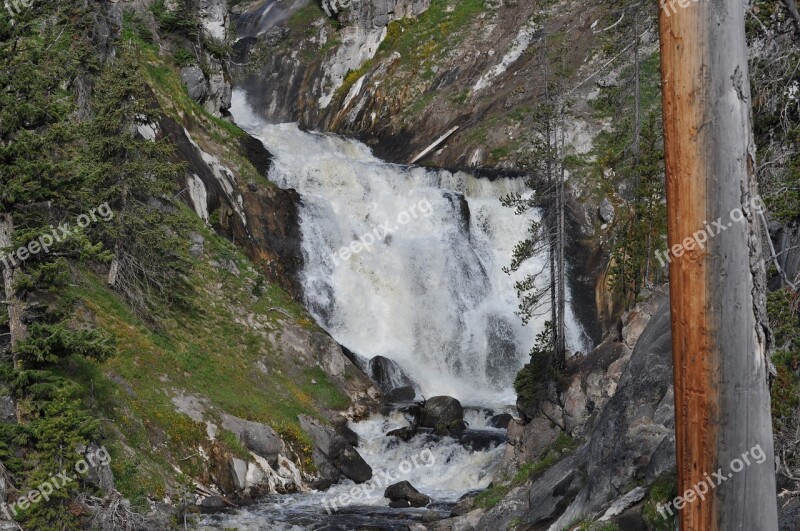 Mystic Falls Spring Runoff Landscape Flowing Cascade