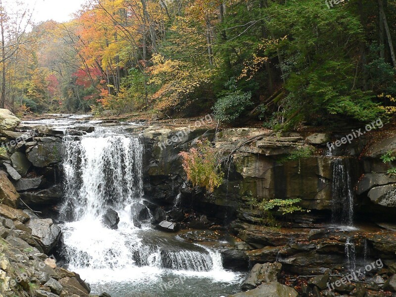 Waterfall Laurel Creek Appalachia Rocks Boulders