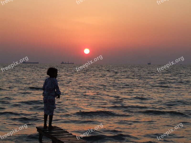 Sunset Ocean Sea Water Sun