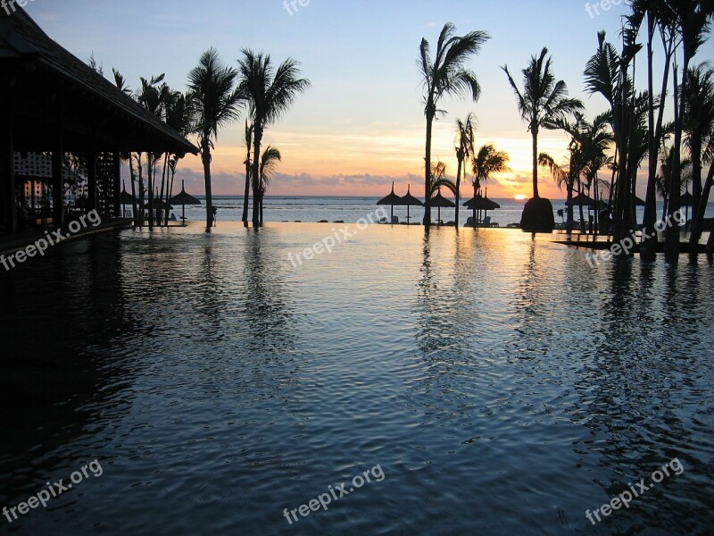 Sunset Pool Ocean Landscape Sea