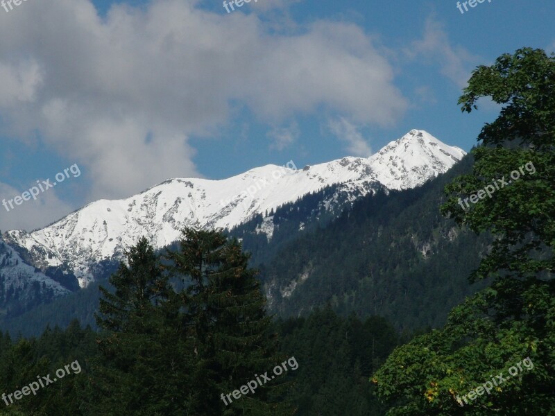 Mountains Snow High Mountains Clouds Rock