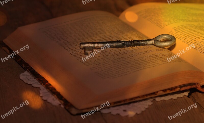 Book Key Old Font Sunlight