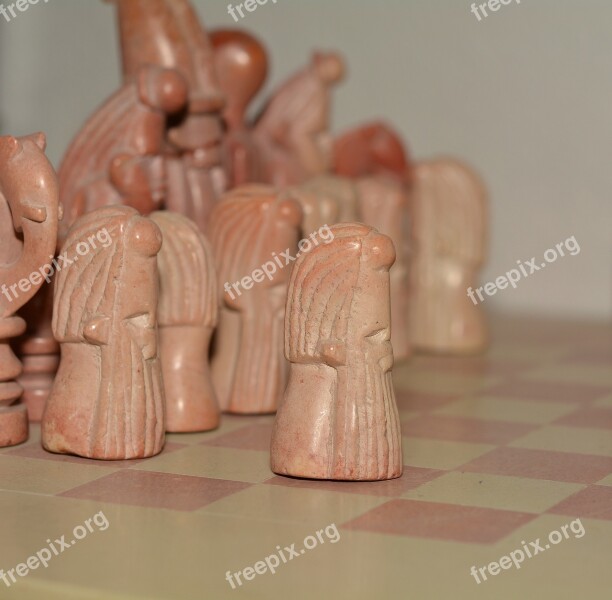 Chess Pieces Stone Chess Game Close Up Free Photos