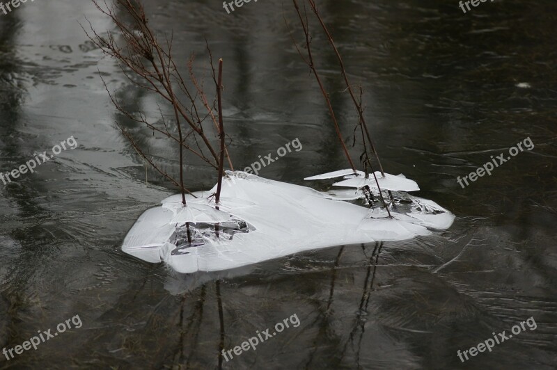 Ice Cream Nature Winter Ground Melting