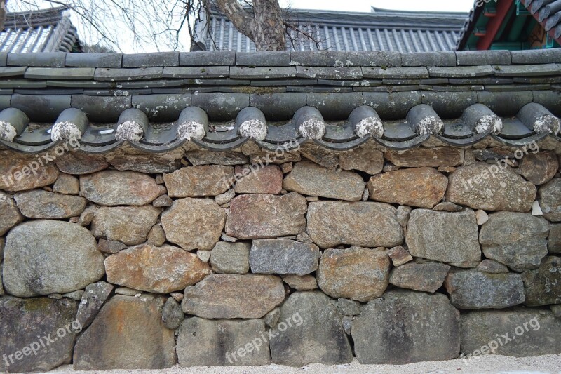 Stone Wall Temple Hwaeomsa Jiri Free Photos