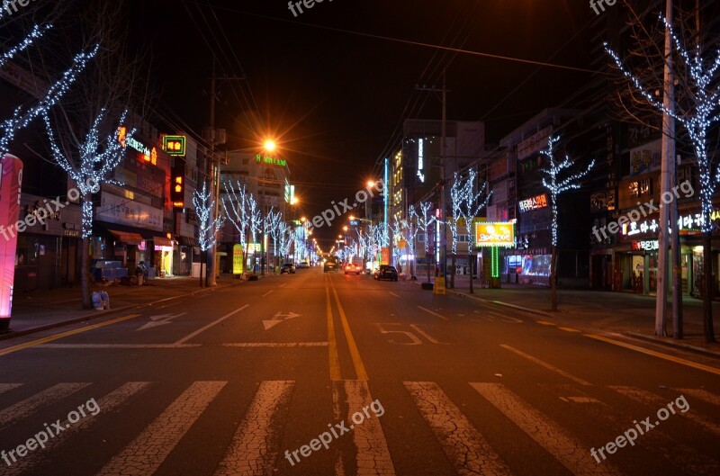 Night Landscape Nightlife Night Of Korea Road Night View