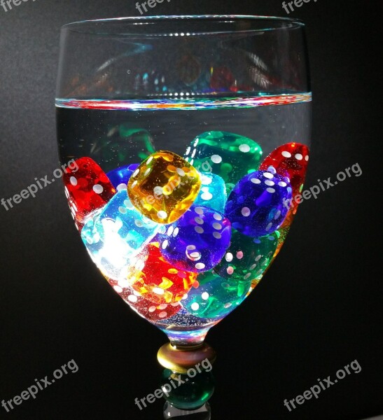 Cube Luck Lucky Dice Glass Wine Glass