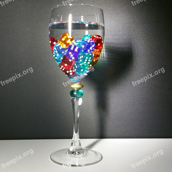 Cube Glass Luck Lucky Dice Wine Glass