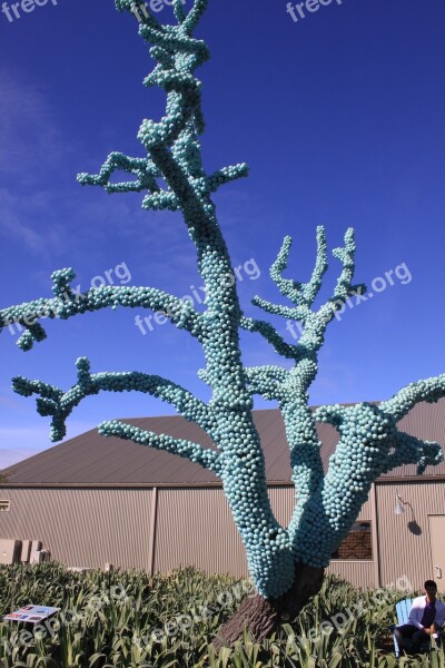 Fake Plastic Tree Blue Balls Tree Artificial Fake