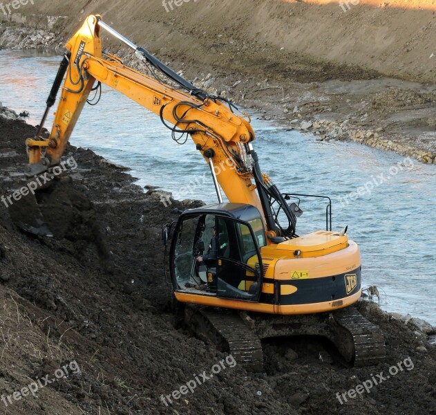 Excavator River Torrent Machinery Earthmoving