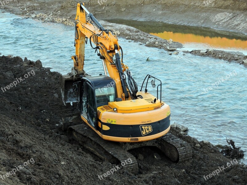 Excavator River Torrent Machinery Earthmoving