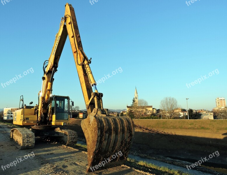 Excavator Machinery Road Earthmoving Levee