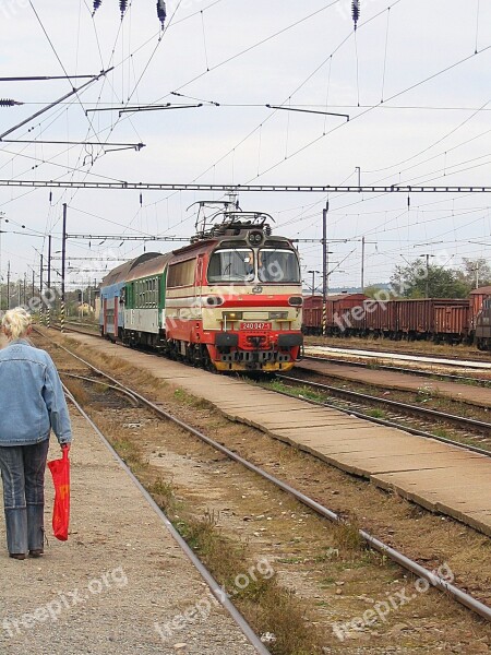 Railway Transport Arrival Electric Locomotive Train