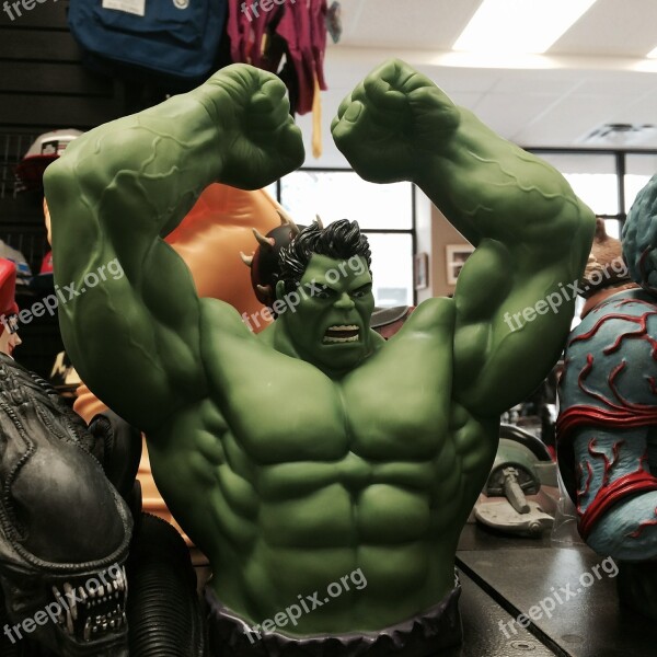 Incredible Hulk Superhero Toy Green Muscular