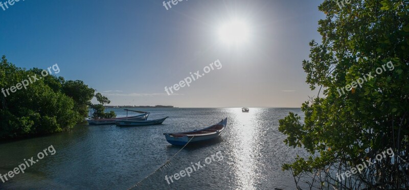 Beach Boat Landscape Sea The Sun