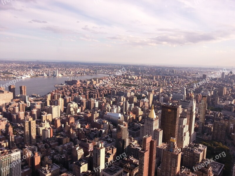 Panoramic Urban Buildings Architecture View