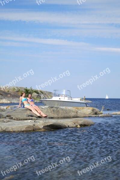 Boat Sea Summer Motor Boat Archipelago