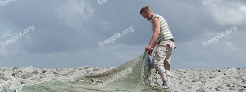 Fisherman Fishing Net Port Free Photos