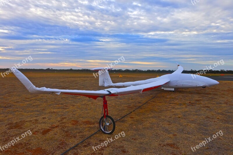 Glider Aviation Airplane Evening Morning