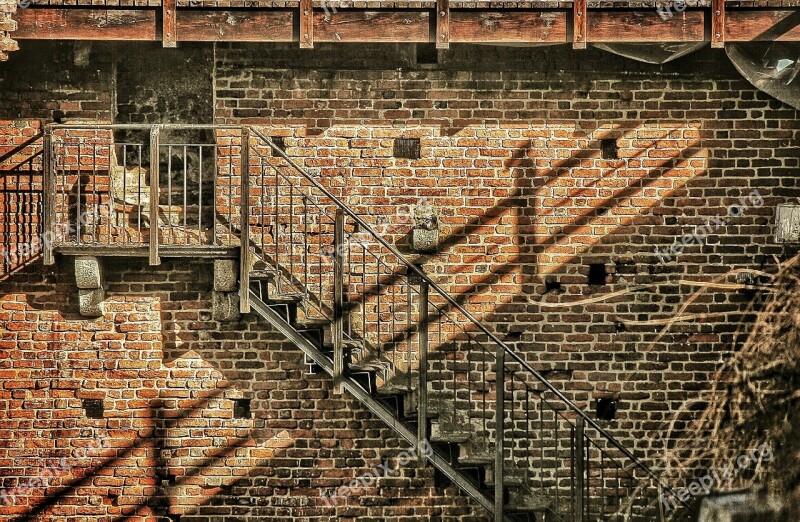 Bricks Ladder Symmetry Milan Free Photos