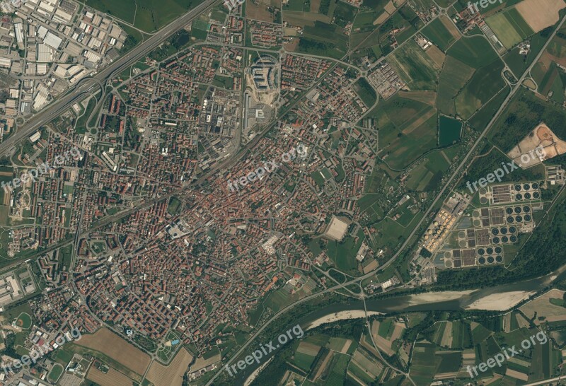 Satellite Photos Small City Old Town Plan Layout