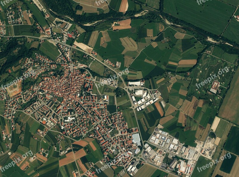 Overlook Satellite Photo European Town Plan Free Photos