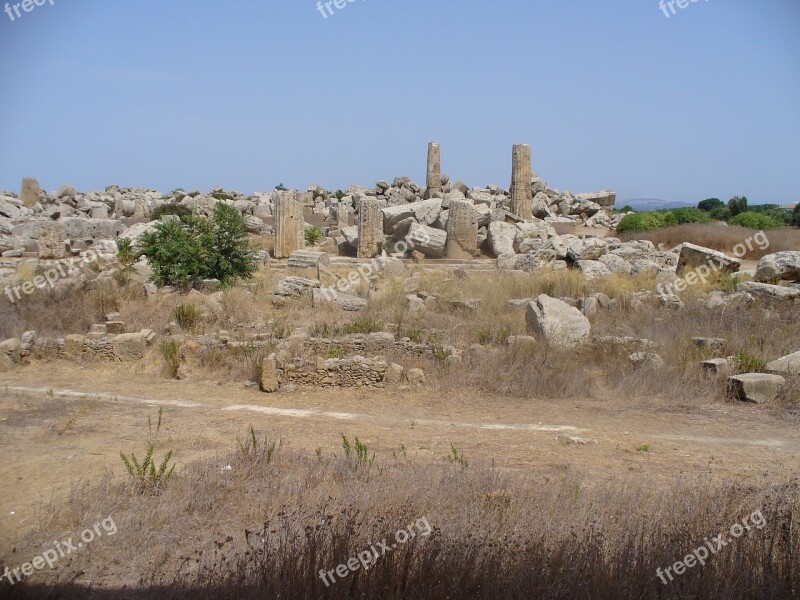 Antiquity Ruins Temple Columnar Free Photos