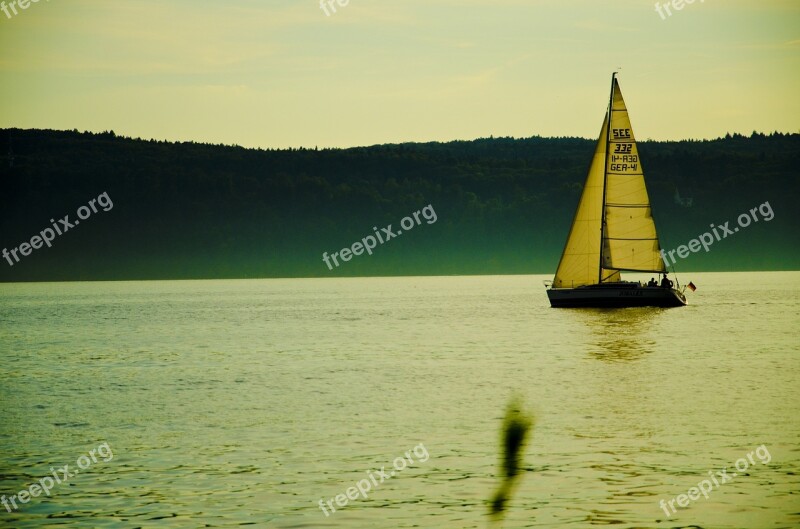 Lake Constance überlingen Lake Sunset Sail