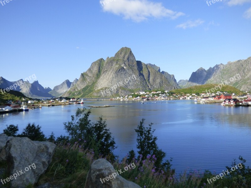 Mountain Landscape Reine Lofoten Norway